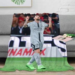 Lionel Messi Plaid en Polaire Imprimé 3D Couverture Douce Confortable pour Canapé Lit Bureau