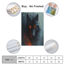 Loup Peinture sur toile sans cadre, impressions posters art mural pour déco maison chambre bureau