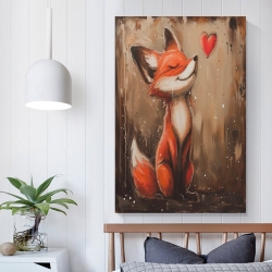 Renard Peinture sur toile sans cadre, impressions posters art mural pour déco maison chambre bureau