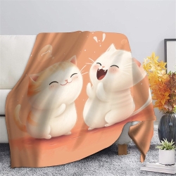Cute Cat 3D Printed Fleece Throw Blanket Soft Cozy Blanket for Couch Sofa Bed Office