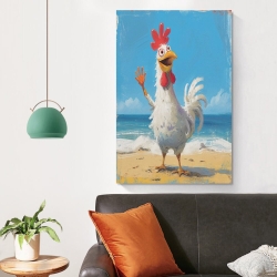 Coq Peinture sur toile sans cadre, impressions posters art mural pour déco maison chambre bureau