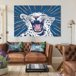 Léopard Peinture sur toile sans cadre, impressions posters art mural pour déco maison chambre bureau