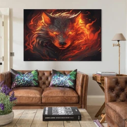 Loup Peinture sur toile sans cadre, impressions posters art mural pour déco maison chambre bureau