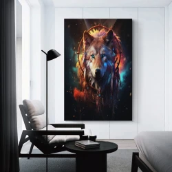 Loup Peinture sur toile sans cadre, impressions posters art mural pour déco maison chambre bureau