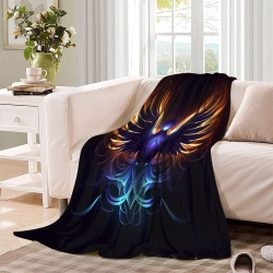 Phénix Plaid en Polaire Imprimé 3D Couverture Douce Confortable pour Canapé Lit Bureau