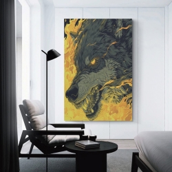Loup Peinture sur toile sans cadre, impressions posters art mural pour déco maison chambre bureau