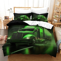 Gros camion Housse de Couette Imprimée 3D Douce 3 Pièces Literie Garçons Filles
