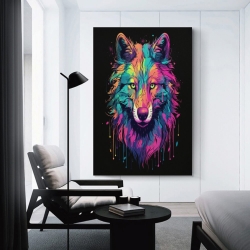 Loup Peinture sur toile sans cadre, impressions posters art mural pour déco maison chambre bureau