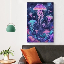 Méduse Peinture sur toile sans cadre, impressions posters art mural pour déco maison chambre bureau