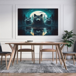 Loup Peinture sur toile sans cadre, impressions posters art mural pour déco maison chambre bureau