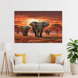 Éléphant Peinture sur toile sans cadre, impressions posters art mural pour déco maison chambre bureau