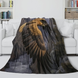 Aigle Plaid en Polaire Imprimé 3D Couverture Douce Confortable pour Canapé Lit Bureau
