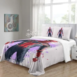 Avengers Spider Man Housse de Couette Imprimée 3D Douce 3 Pièces Literie Garçons Filles