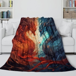 maléfique Dragon Plaid en Polaire Imprimé 3D Couverture Douce Confortable pour Canapé Lit Bureau