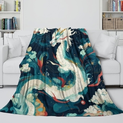 Dragon Plaid en Polaire Imprimé 3D Couverture Douce Confortable pour Canapé Lit Bureau