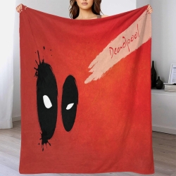 Marvel Deadpool Plaid en Polaire Imprimé 3D Couverture Douce Confortable pour Canapé Lit Bureau