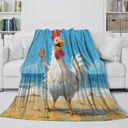 Gallo Manta de Forro Polar Impresa en 3D Suave y Acogedora para Sofá Cama Oficina