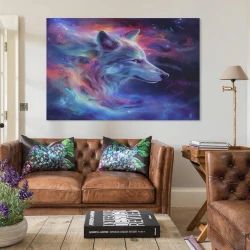 Colorful Loup Peinture sur toile sans cadre, impressions posters art mural pour déco maison chambre bureau