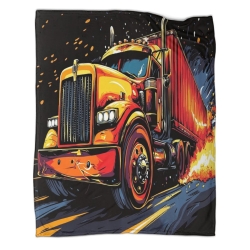 Gros camion Plaid en Polaire Imprimé 3D Couverture Douce Confortable pour Canapé Lit Bureau