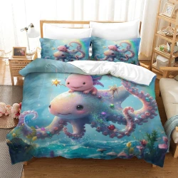 Pieuvre Housse de Couette Imprimée 3D Douce 3 Pièces Literie Garçons Filles