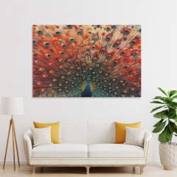 Paon Peinture sur toile sans cadre, impressions posters art mural pour déco maison chambre bureau