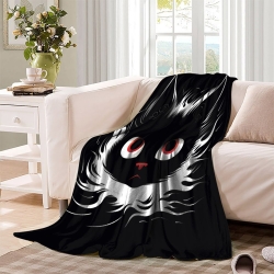 Chat Plaid en Polaire Imprimé 3D Couverture Douce Confortable pour Canapé Lit Bureau