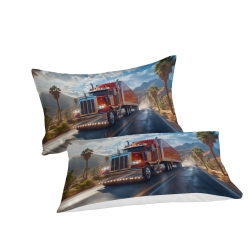 Gros camion Housse de Couette Imprimée 3D Douce 3 Pièces Literie Garçons Filles