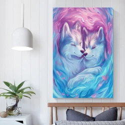 Alaskan Malamute Chien Peinture sur toile sans cadre, impressions posters art mural pour déco maison chambre bureau
