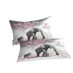 Éléphant Housse de Couette Imprimée 3D Douce 3 Pièces Literie Garçons Filles