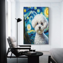 Bichon Peinture sur toile sans cadre, impressions posters art mural pour déco maison chambre bureau