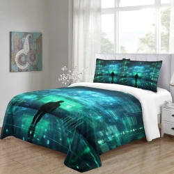 Hacker Housse de Couette Imprimée 3D Douce 3 Pièces Literie Garçons Filles