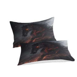 Cheval Housse de Couette Imprimée 3D Douce 3 Pièces Literie Garçons Filles