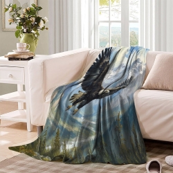 Aigle Plaid en Polaire Imprimé 3D Couverture Douce Confortable pour Canapé Lit Bureau