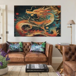 Dragon Peinture sur toile sans cadre, impressions posters art mural pour déco maison chambre bureau