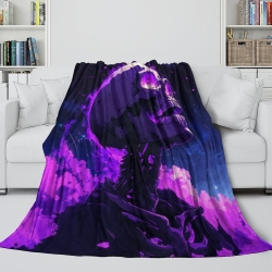 Crâne Plaid en Polaire Imprimé 3D Couverture Douce Confortable pour Canapé Lit Bureau