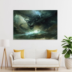 maléfique Dragon Peinture sur toile sans cadre, impressions posters art mural pour déco maison chambre bureau
