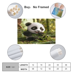 Panda Peinture sur toile sans cadre, impressions posters art mural pour déco maison chambre bureau