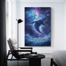 Baleine Peinture sur toile sans cadre, impressions posters art mural pour déco maison chambre bureau
