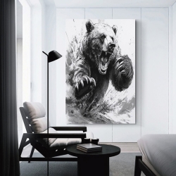 Ours brun Peinture sur toile sans cadre, impressions posters art mural pour déco maison chambre bureau