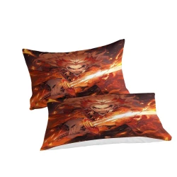 Tueur de démons: Demon Slayer Housse de Couette Imprimée 3D Douce 3 Pièces Literie Garçons Filles
