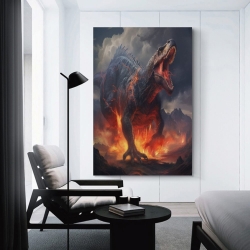 Dinosaure Peinture sur toile sans cadre, impressions posters art mural pour déco maison chambre bureau