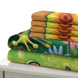 Grenouille Housse de Couette Imprimée 3D Douce 3 Pièces Literie Garçons Filles
