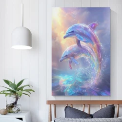 Dauphin Peinture sur toile sans cadre, impressions posters art mural pour déco maison chambre bureau