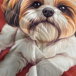 Shih Tzu Housse de Couette Imprimée 3D Douce 3 Pièces Literie Garçons Filles