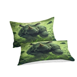 Rhinocéros Housse de Couette Imprimée 3D Douce 3 Pièces Literie Garçons Filles