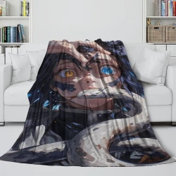 Tueur de démons: Demon Slayer Plaid en Polaire Imprimé 3D Couverture Douce Confortable pour Canapé Lit Bureau