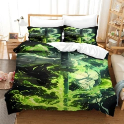 Tueur de démons: Demon Slayer Housse de Couette Imprimée 3D Douce 3 Pièces Literie Garçons Filles