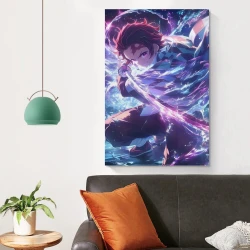 Tueur de démons: Demon Slayer Peinture sur toile sans cadre, impressions posters art mural pour déco maison chambre bureau