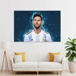Lionel Messi Peinture sur toile sans cadre, impressions posters art mural pour déco maison chambre bureau