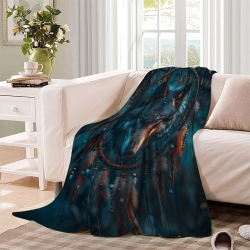Loup Plaid en Polaire Imprimé 3D Couverture Douce Confortable pour Canapé Lit Bureau